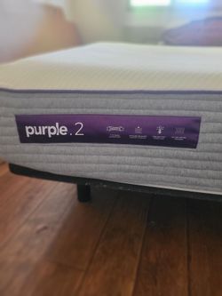Purple mattress with adjustable base
