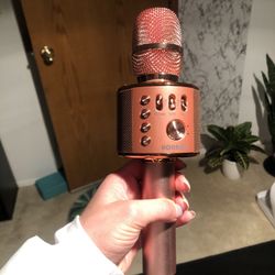 Rose Gold Microphone With Bluetooth/headphones Plug