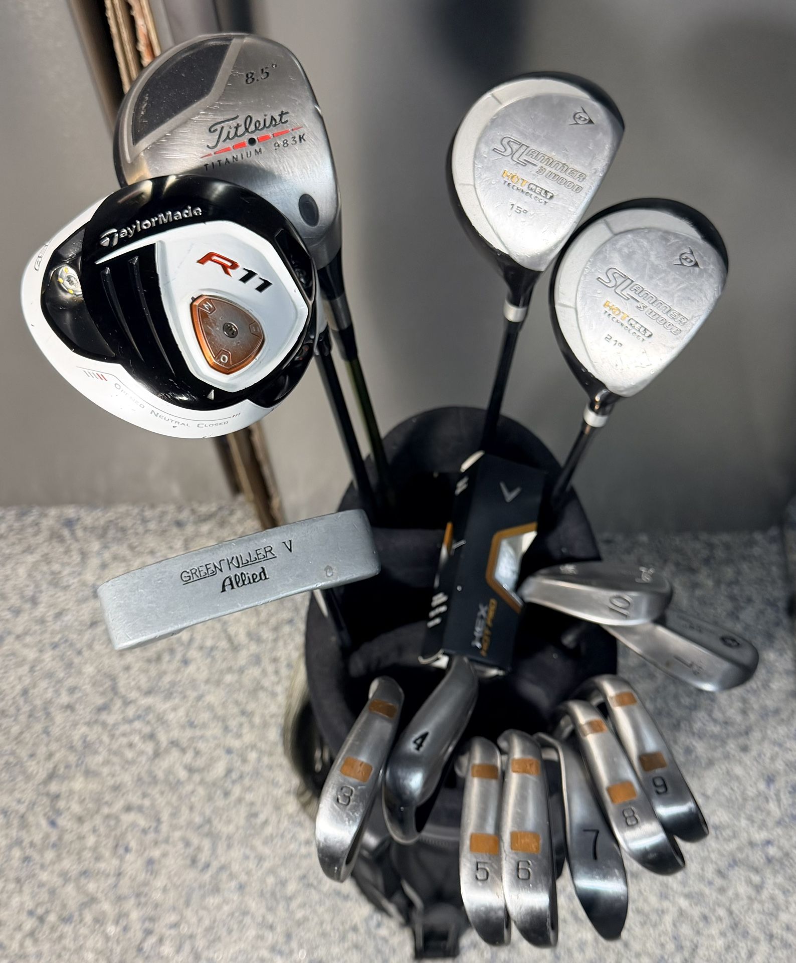 Mens RIGHT Handed PowerCircle XL - 14pc Golf Club set, with Dunlop  Golf Bag W/stand 