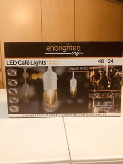 24-Bulb 48 ft. Vintage Cafe Integrated LED String Lights, White