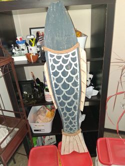 50" L wooden fish wall decor pickup only cash
