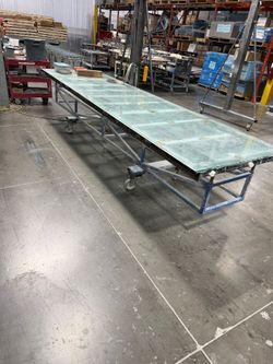 Oversized Rolling Glass Table