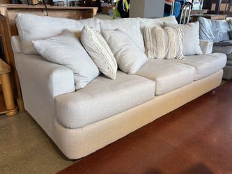 KFI Neutral Grey 3-Seater Sofa w/ Pillows