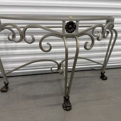 Glass/Metal Table Set 