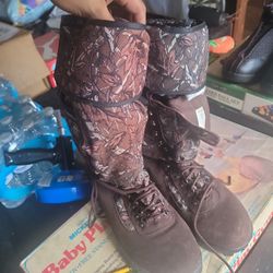 Bush Boots by Guide King Mens 13 Brown Camo Knee Thigh High Fishing Boots Wader