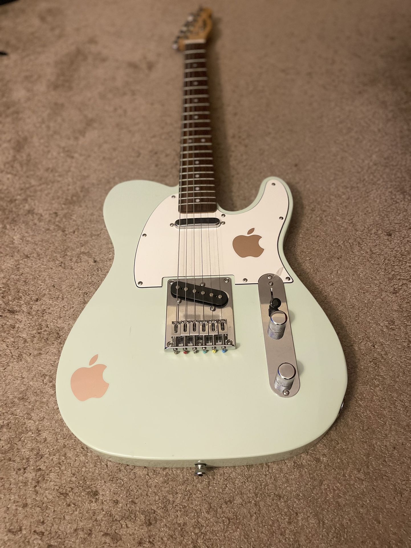 Light Blue Squier Electric Guitar – Like New, Excellent Condition