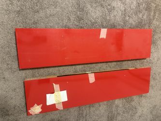 Red Floating Shelves