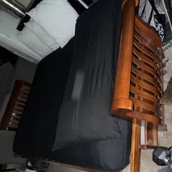 Wooden Futon And Mattress Pad 
