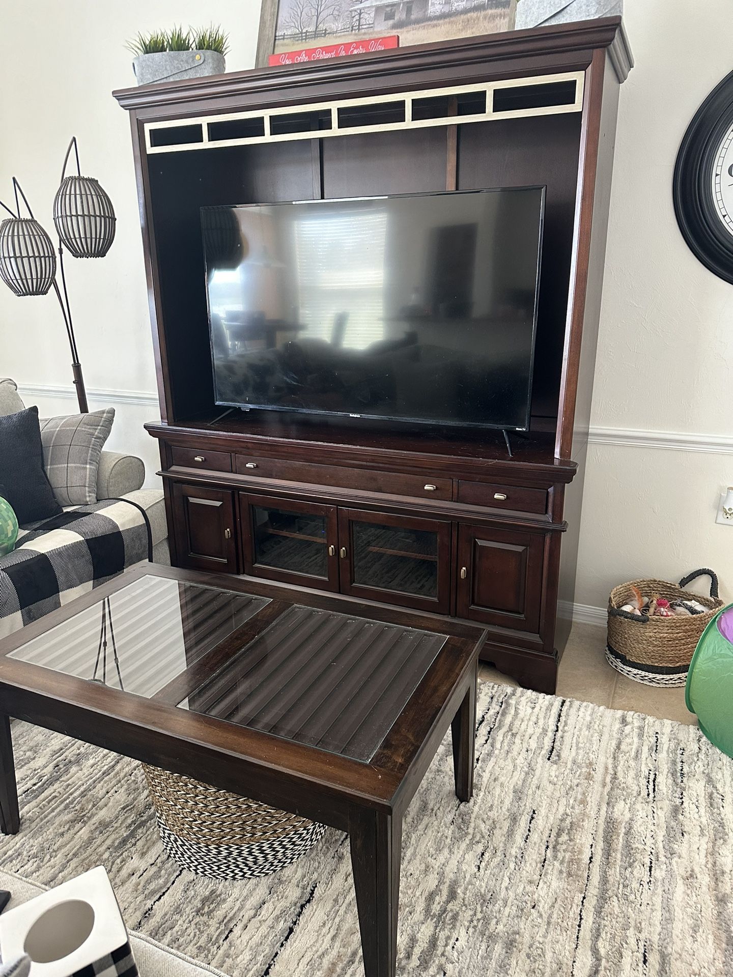 Entertainment Center And Coffee Table. 