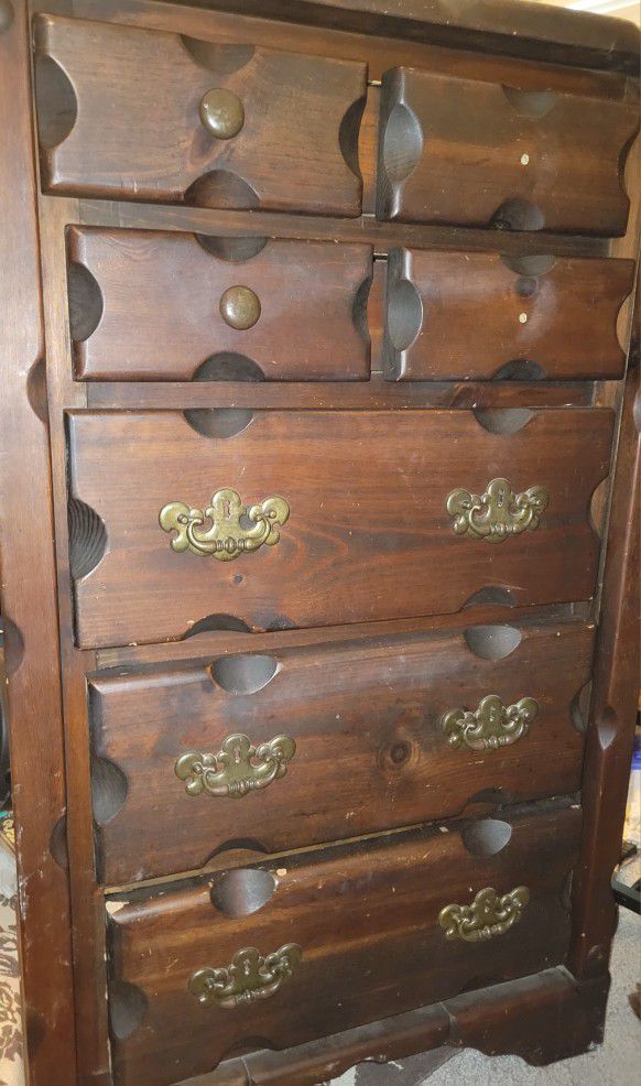 Hardwood vintage dresser