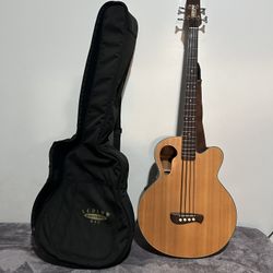 Olympia Acoustic-electric Bass Guitar Natural Black Nylon 4-String 