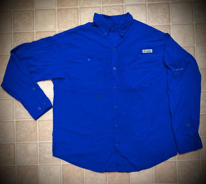 Columbia Man's Shirt.
Large, Button Up, Tamiami Long Sleve, PFG Fishing Vented.
Excellent condition!