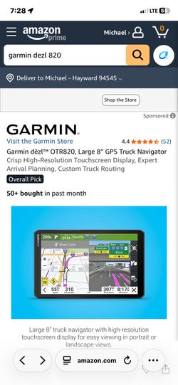GARMIN Dezl 820 truckers gps