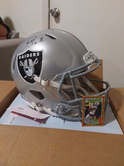 Tim brown signed full-size authentic football helmet