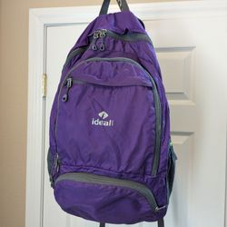 Ideal Tech Backpack Purple Multiple Pockets