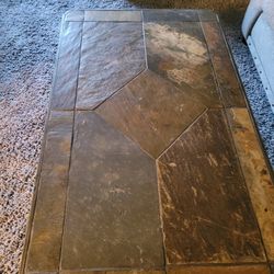 Stone And Metal Coffee And 2 End tables