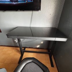 Glass Top Desk With Control Setting. 