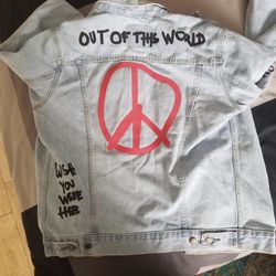Travis Scott Denim Jacket Size Large Astrowolrd 