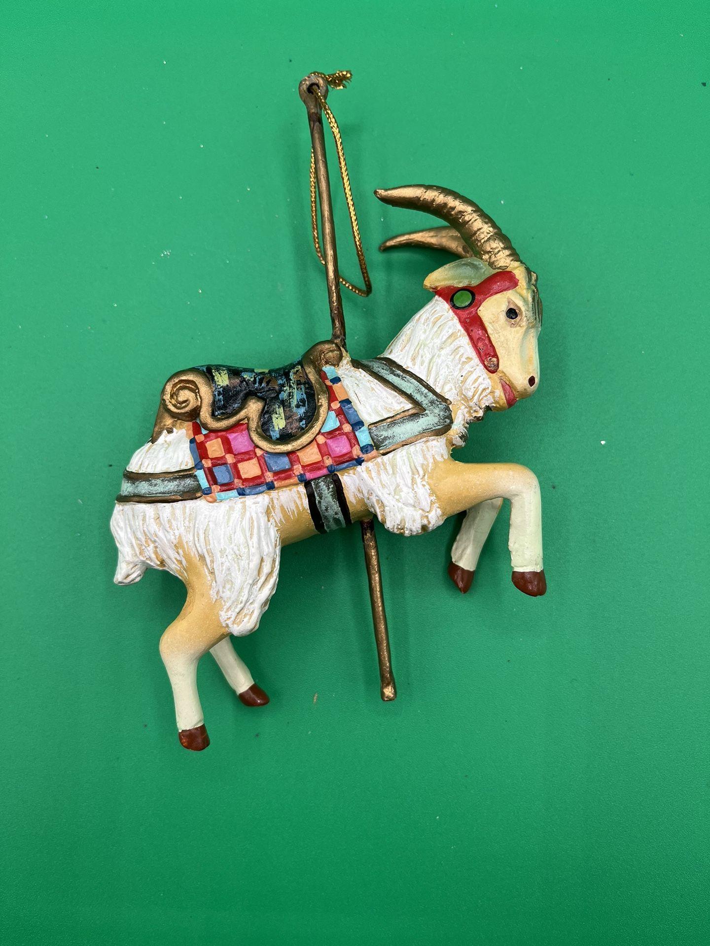 Melody Carousel Christmas Ornament - Vintage- Goat
