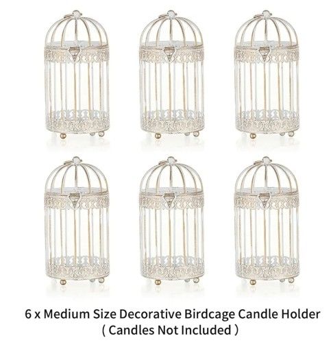 6 Large size decorative bird cage candle holder