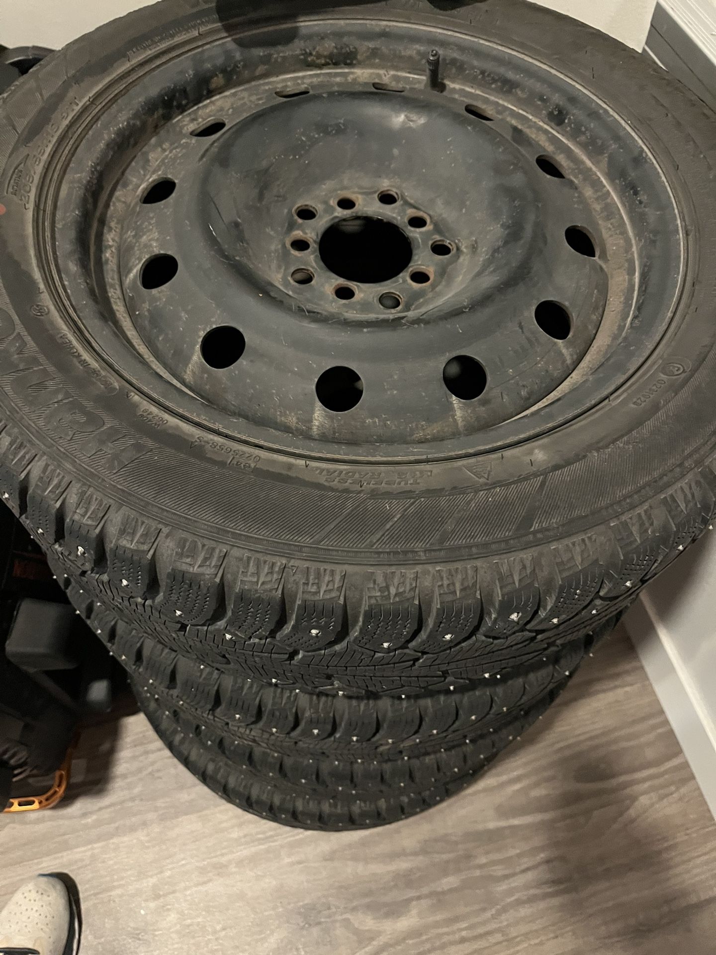 205 55 R16 Studded Tires With Universal Wheels.  OBO.