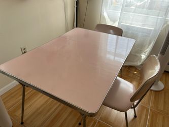 Pink kitchen dining table with chairs