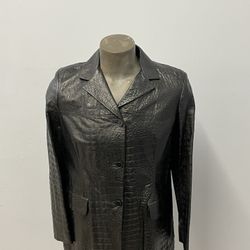 Emilio Franco Jacket Blazer Women Atalian Leather Calf Medium 