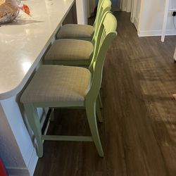 3 Very Sturdy Wooden Bar Stools