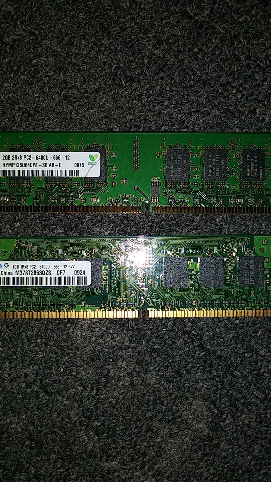 Samsung 1gb and Hynix 2gb Ram Memory