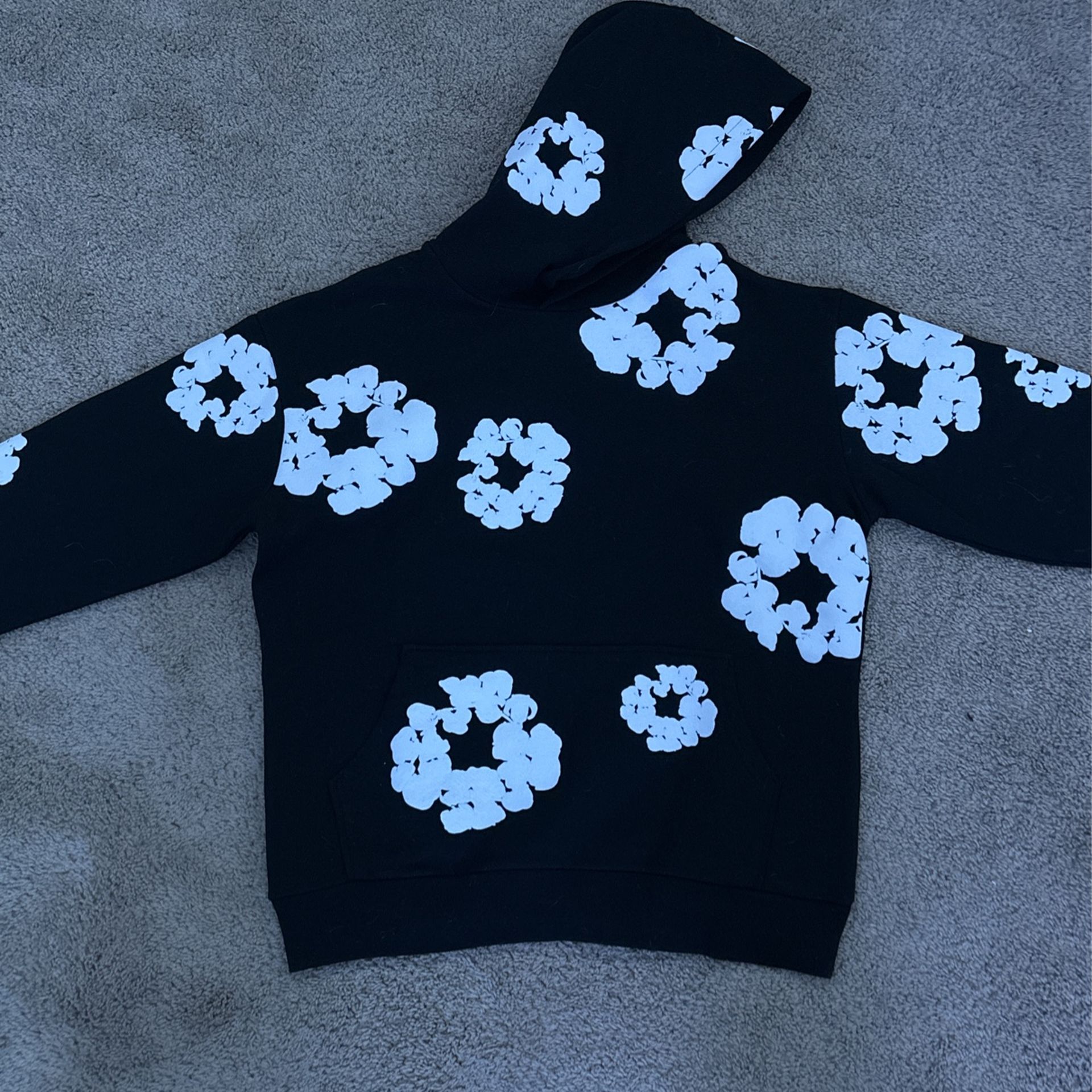 Black And White Denim Tear Hoodie