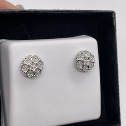 Natural Diamond Earrings & 925 Silver