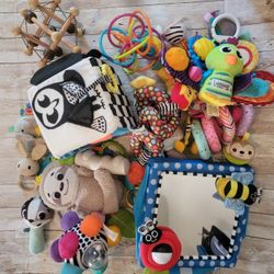 Huge Lot Baby Toddler Developmental Toys Plush Rattle Crinkle Toys | 20 Items