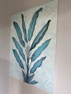 4 Large Tropical Botanical Canvas Wall Art – 35” x 47”