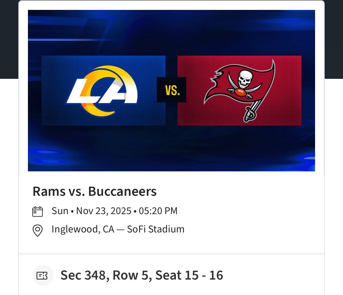 Rams vs Buccaneers