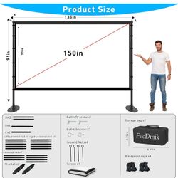 150 inch Projector Screen with Stand