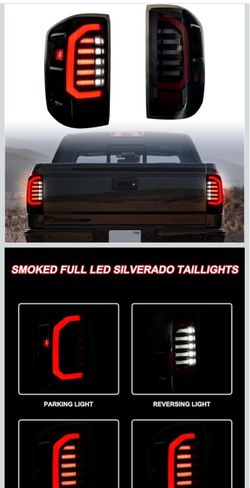 LED Tail Lights for Chevy Silverado 1HD / 3500HD 2014-2029 Non-Factory LED, Smoked Lens, Plug-and-Play, IP67 Waterproof, Rear Brake / Stop / R
