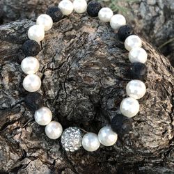 Pearls And Lava Bracelet 