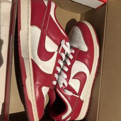 Size 7.5 Red Jordan Low Dunks