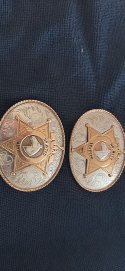 2 silver buckles