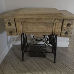 New Home Sewing Machine and Cabinet 