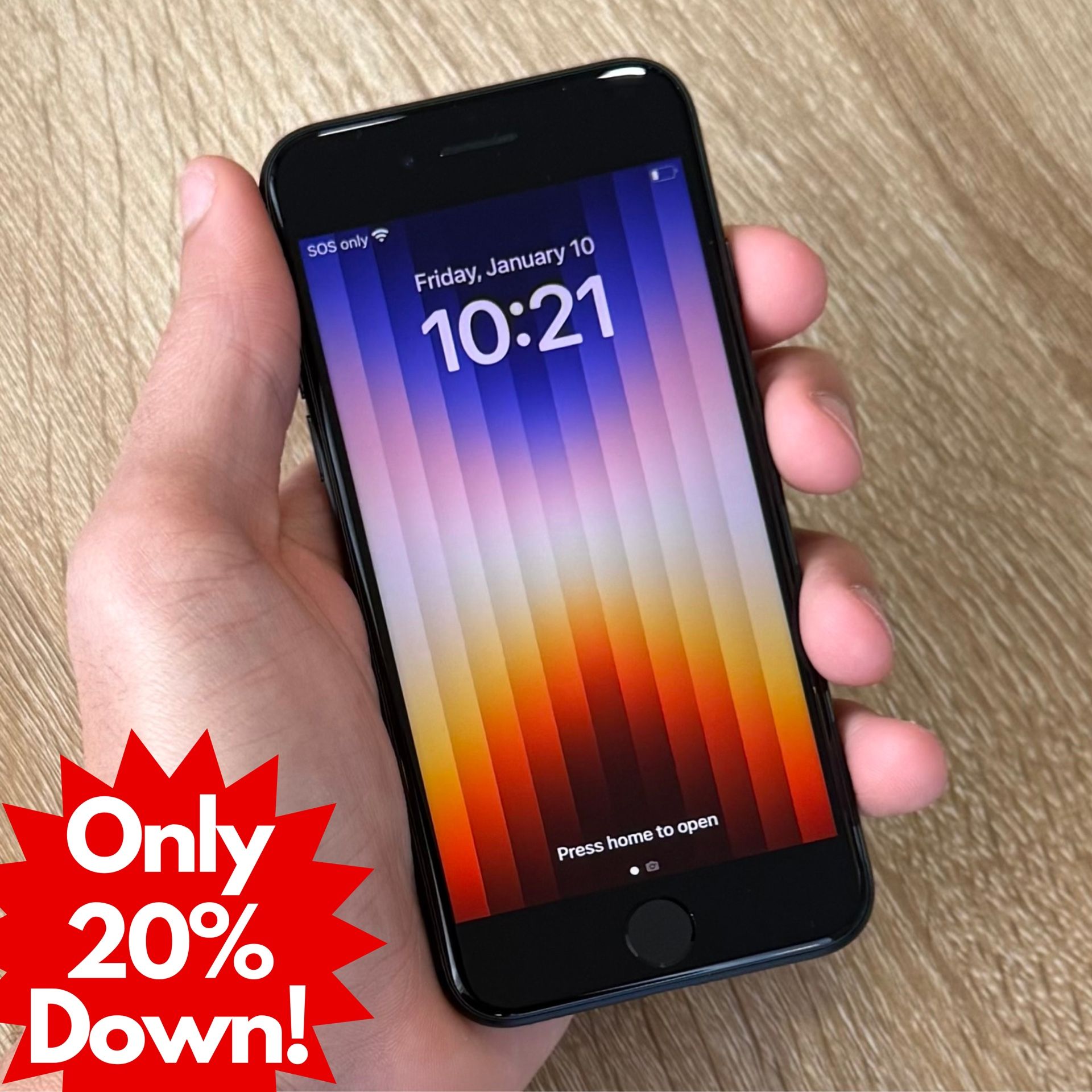 iPhone SE 3rd Gen Unlocked - 64GB - Black - 12-Month Warranty - No Credit Needed - 20% Down!