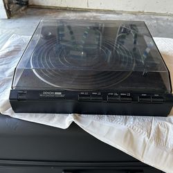 Receiver, Dual Tape Deck, Record Player, And Speakers