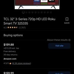 Open Box *Never Used* 32"Tv