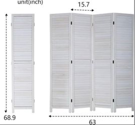 4-Panel wood room divider