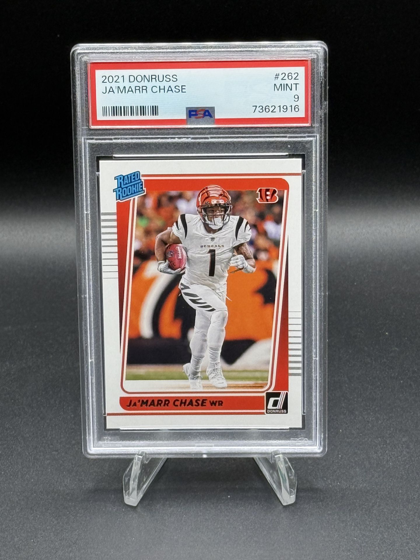 2021 Donruss Rated Rookie #262 Ja'Marr Chase RC PSA MINT 9