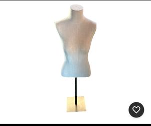 Female Mannequin Linen Torso Bust 25.5” Store Display Chest Form w/ Metal Stand - adjustable