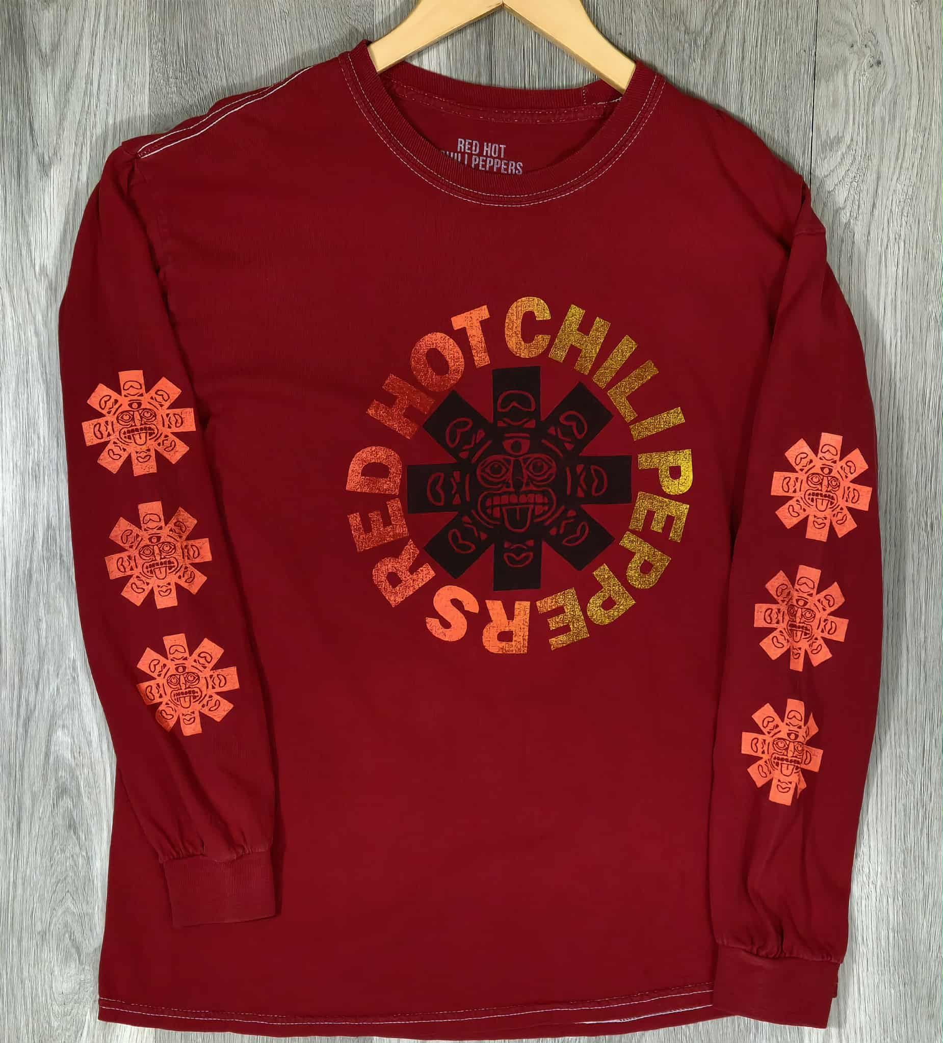 Red Hot Chili Peppers Tribal Logo Long Sleeve Shirt Red Size M #6