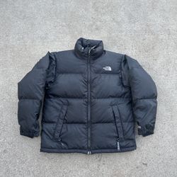 The North Face Boys Girls sz M 600 Goose Down Nuptse Puffer Quilted Jacket Black