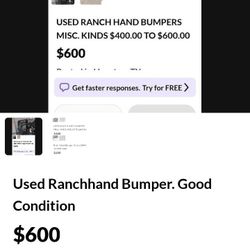 Used RANCH HAND BUMPERS $600.00
