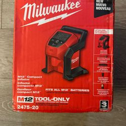 M12 12-Volt Lithium-Ion Cordless Electric Portable Inflator (Tool-Only)